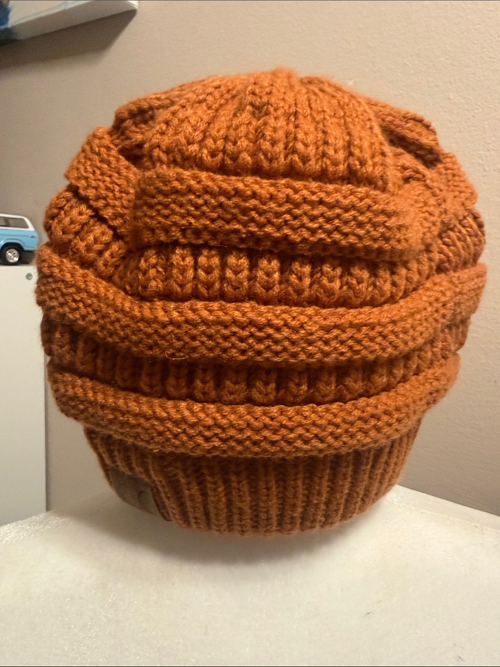 Women's C.C Chunky Knit Beanie - Rust Orange